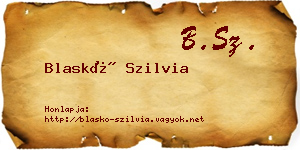 Blaskó Szilvia névjegykártya