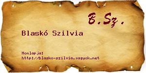 Blaskó Szilvia névjegykártya